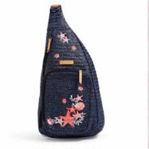 Navy Blue Sling Bag with Starfish Design